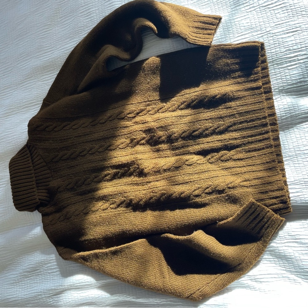 Pendleton Brown Cable-Knit Turtleneck Sweater - image 8